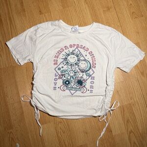 Scrunched White Crop Top